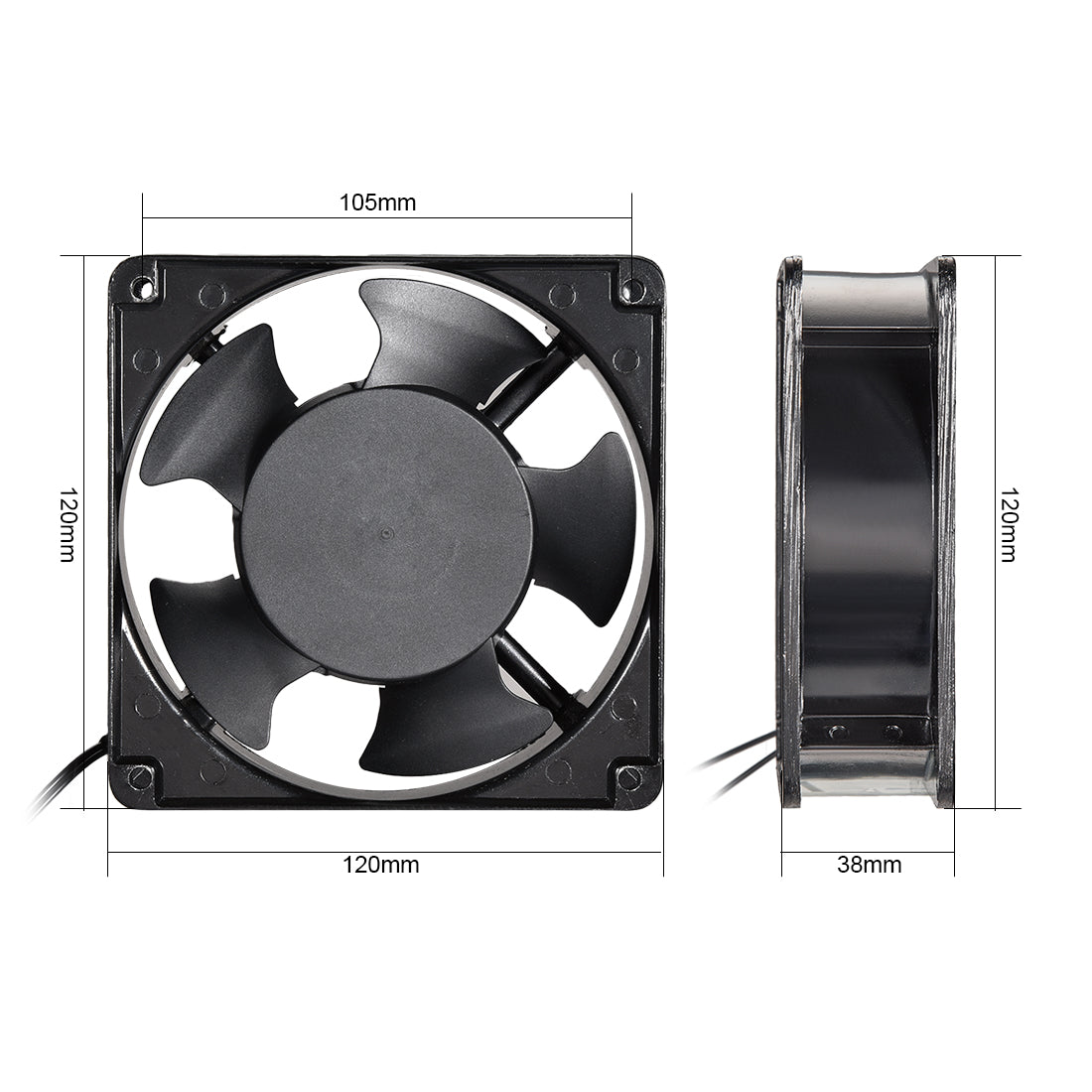 uxcell Uxcell Cooling Fan 120mm x 120mm x 38mm DP200A AC 220-240V 0.14A Dual Ball Bearings