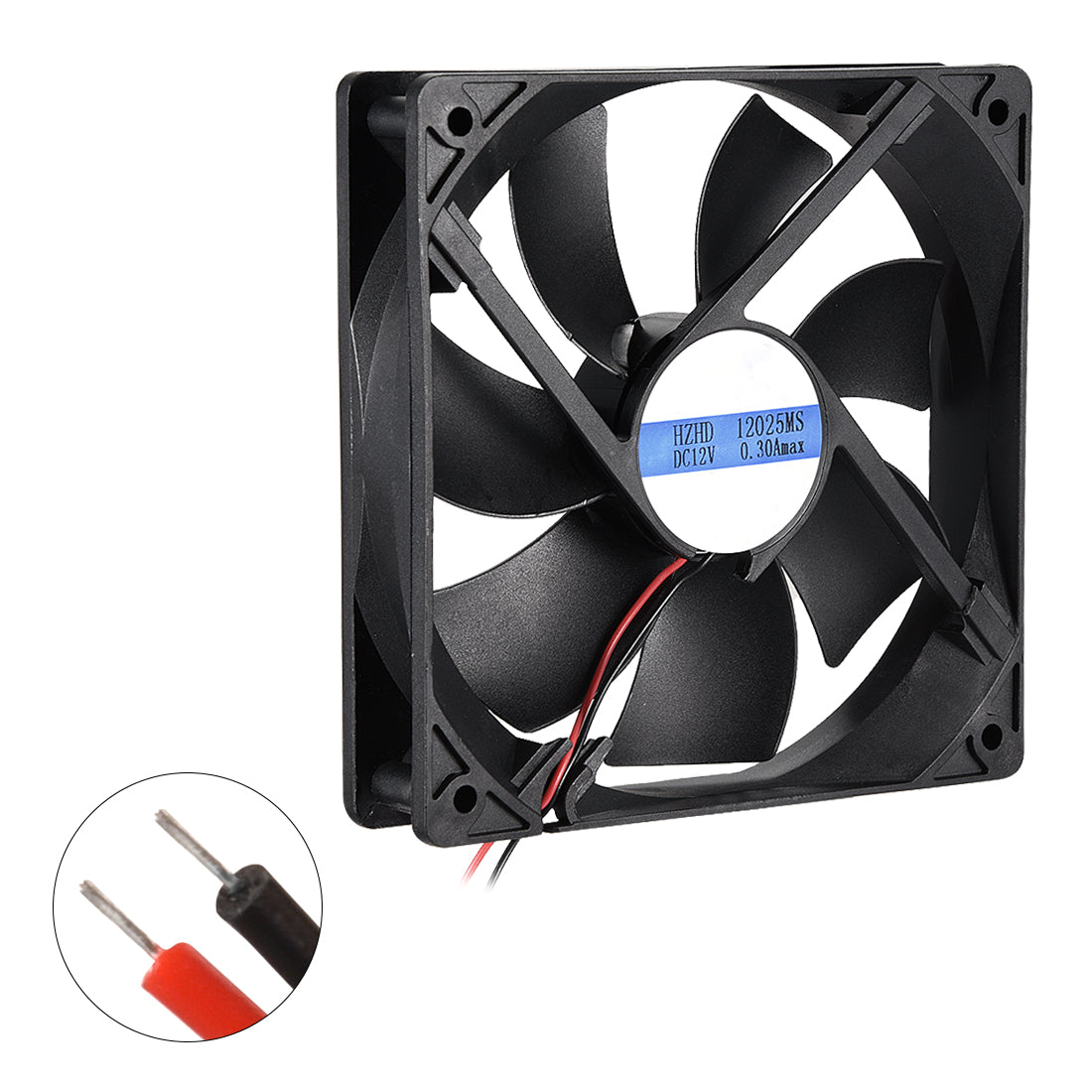 uxcell Uxcell Cooling Fan 120mm x 120mm x 25mm 12025MS DC 12V 0.3A Long Life Sleeve Bearings