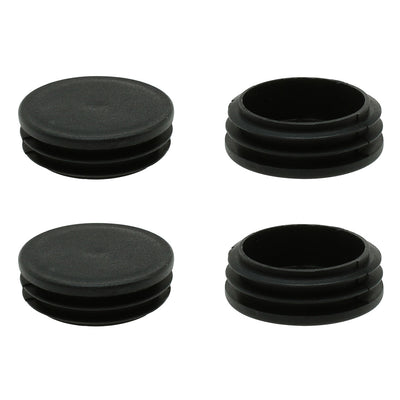 Harfington Uxcell 1 7/8" 48mm OD Plastic Round Tube Ribbed Inserts End Cover Caps 4pcs, 1.75"-1.81" Inner Dia, Floor Furniture Chair Table Protector