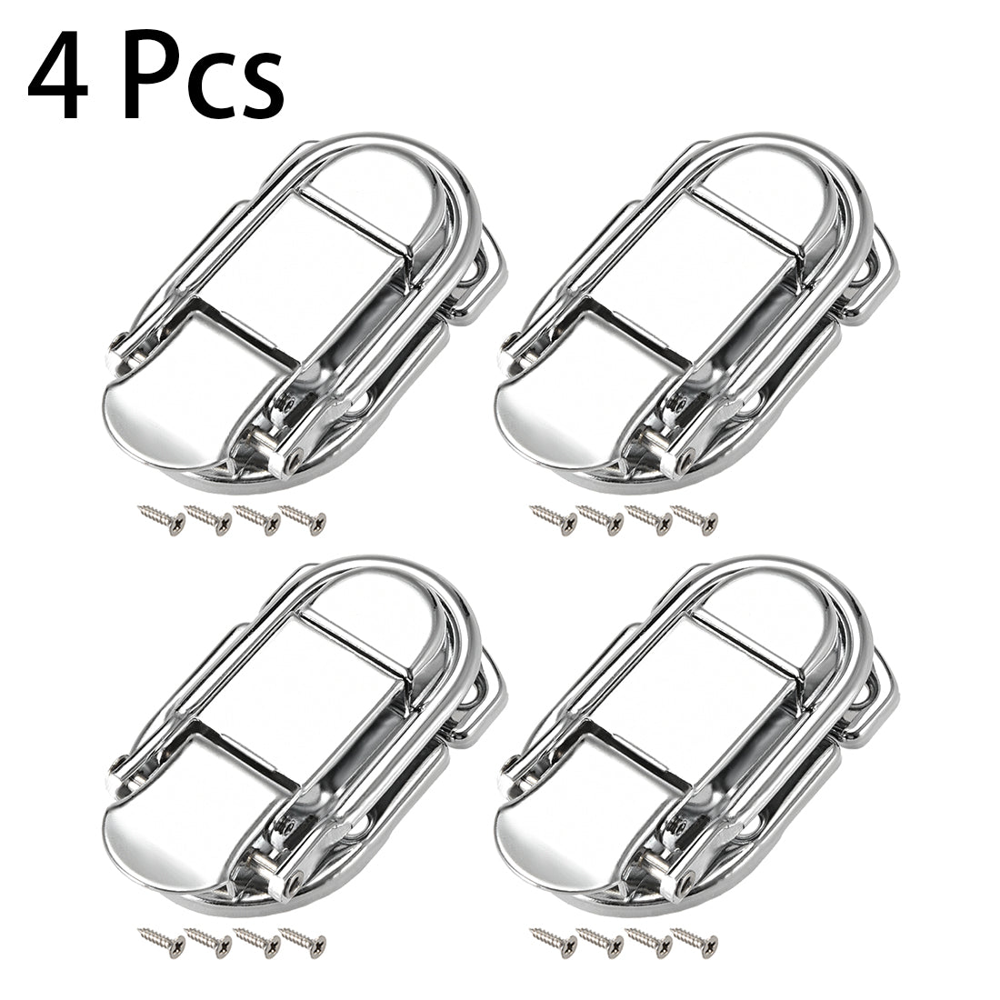 uxcell Uxcell 60mm x 33mm Metal Small Size Suitcase Hasp Catch Latch with Screws 4 Pcs