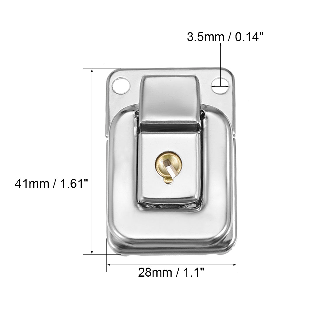 uxcell Uxcell 41mm x 28mm Metal Small Size Suitcase Hasp Catch Latch with Keys and Screws
