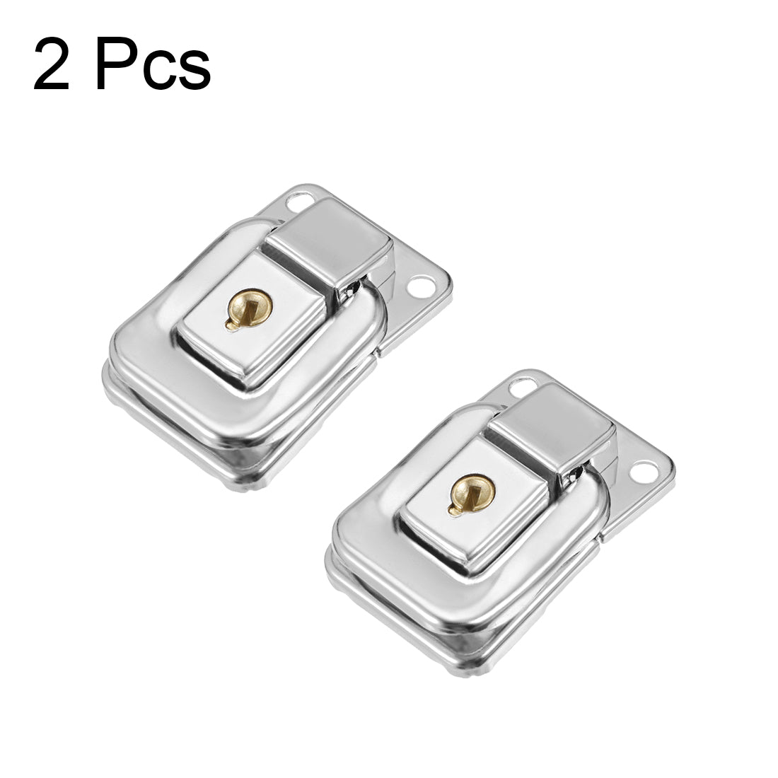 uxcell Uxcell 41mm x 28mm Metal Small Size Suitcase Hasp Catch Latch with Keys and Screws 2 Pcs