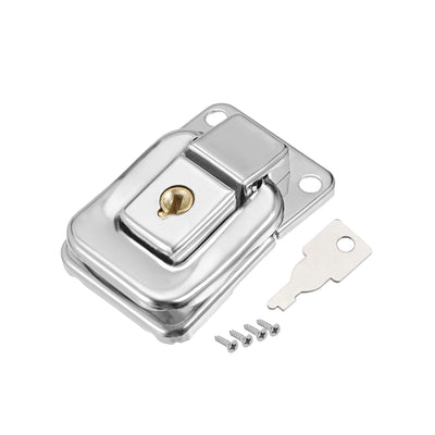 Harfington Uxcell 41mm x 28mm Metal Small Size Suitcase Hasp Catch Latch with Keys and Screws 2 Pcs