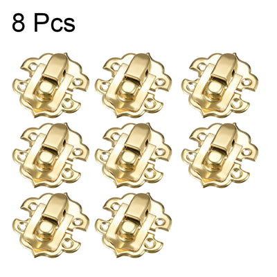 Harfington Uxcell Box Latch, Small Size Golden Decorative Hasp Jewelry cases Catch w Screws 8 Sets