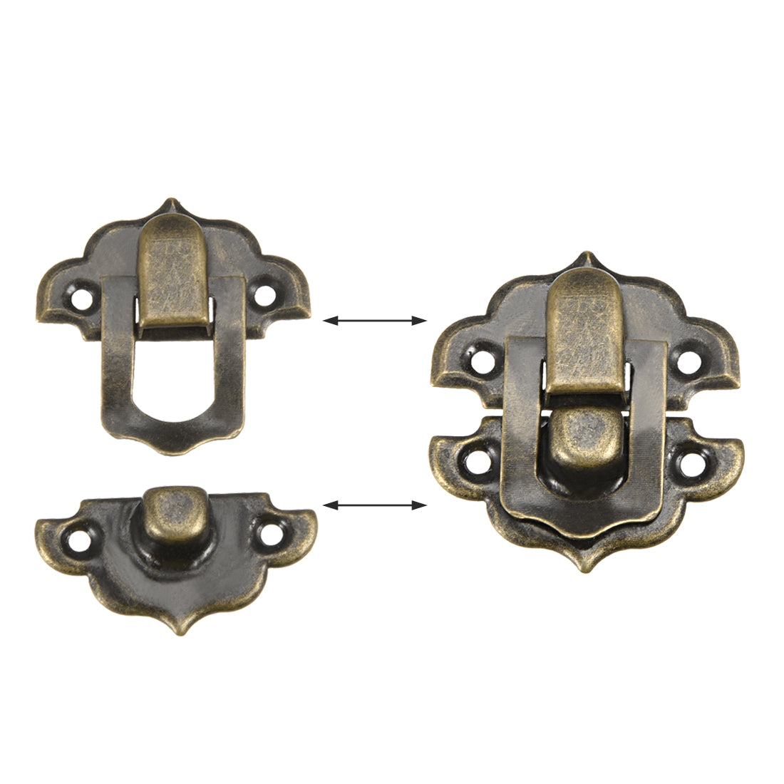 uxcell Uxcell Box Latch, Small Size Bronze Decorative Hasp Jewelry cases Catch w Screws 2 Sets