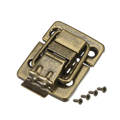 uxcell Uxcell 37mm x 30mm Metal Small Size Suitcase Hasp Catch Latch Bronze Tone with Screws 2 Pcs