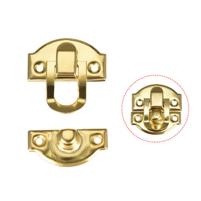 Harfington Uxcell Box Latch, Retro Style Small Size Golden Decorative Hasp Jewelry cases Catch w Screws 4 pcs