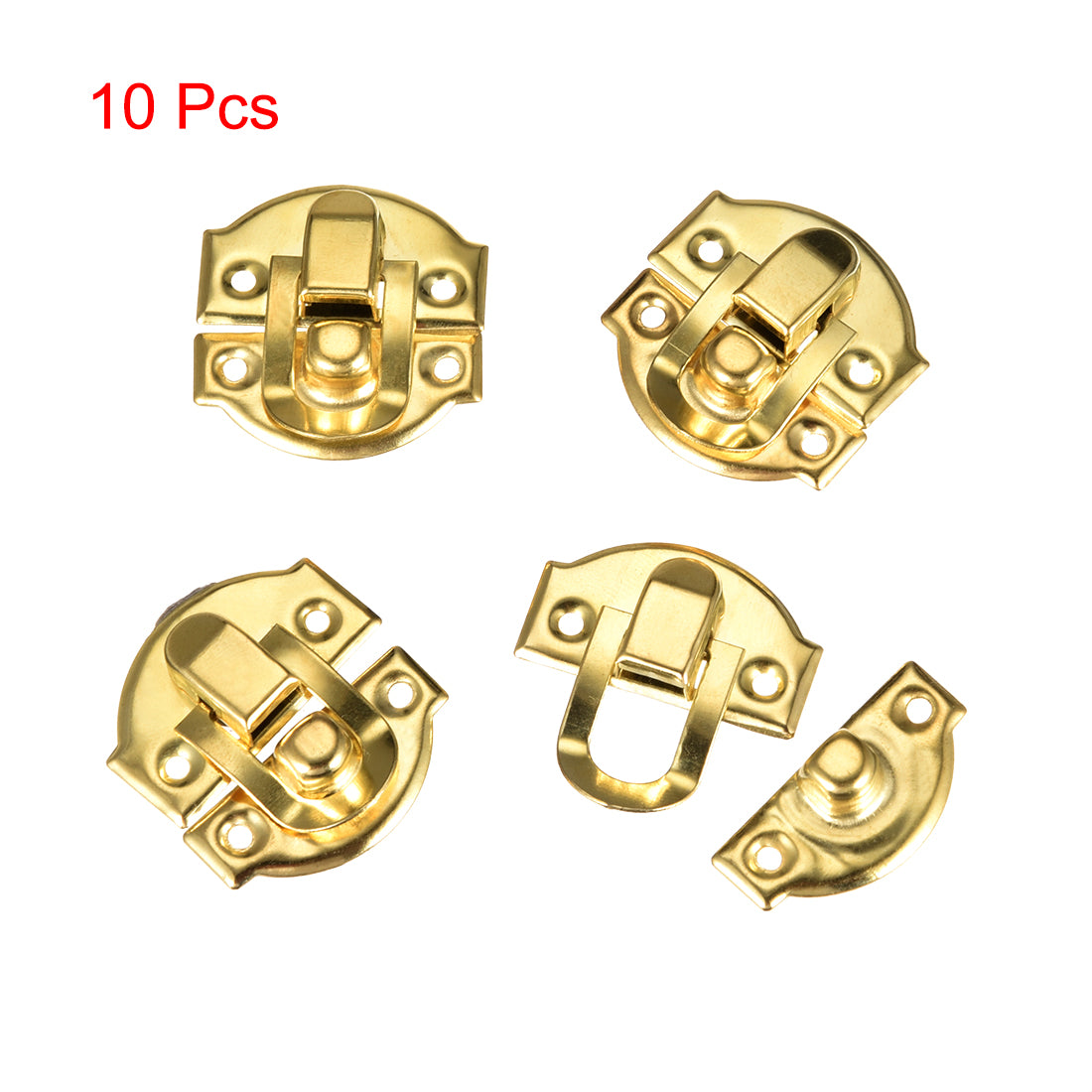 uxcell Uxcell Box Latch, Retro Style Small Size Golden Decorative Hasp Jewelry cases Catch w Screws 10 pcs