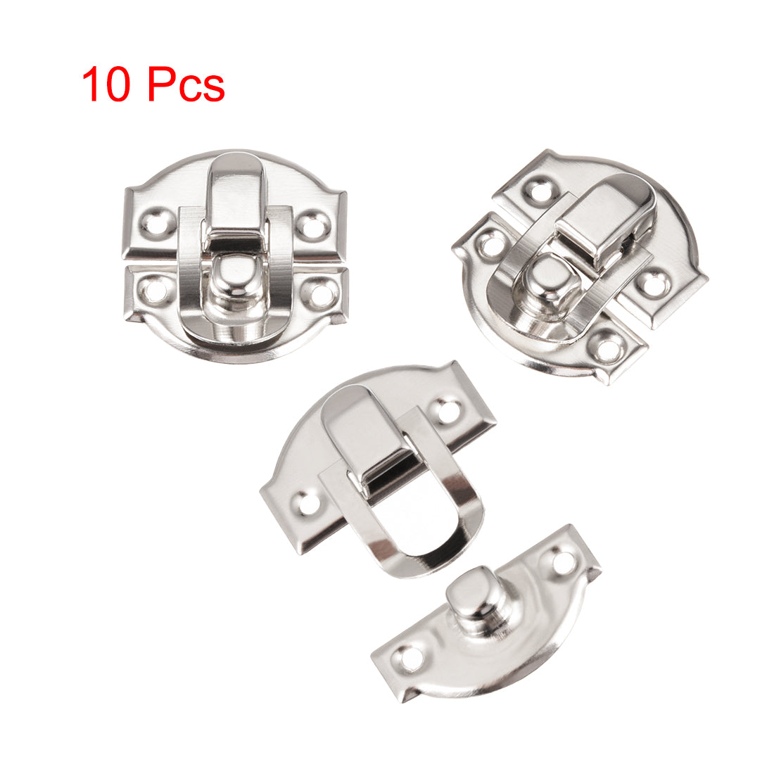 uxcell Uxcell Box Latch, Retro Style Small Size Silver Tone Decorative Hasp Jewelry cases Catch w Screws 10 pcs