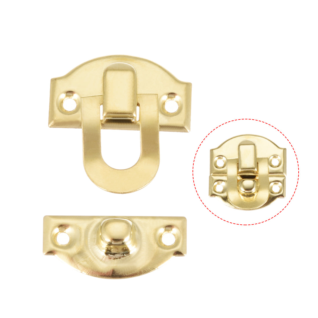 uxcell Uxcell Box Latch, Retro Style Small Size Golden Decorative Hasp Jewelry cases Catch w Screws 2 pcs