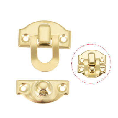 Harfington Uxcell Box Latch, 21 x 20mm Retro Style Small Size Golden Decorative Hasp Jewelry cases Catch w Screws 20 pcs