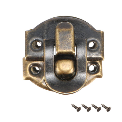 Harfington Uxcell Box Latch, Retro Style Small Size Bronze Decorative Hasp Jewelry cases Catch w Screws 10 pcs