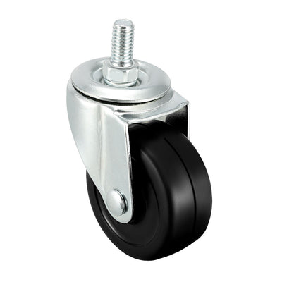 Harfington Uxcell Swivel Casters 2 Inch Solid Rubber M8 x 15mm Screw Threaded Caster Wheels Black 8 Pcs