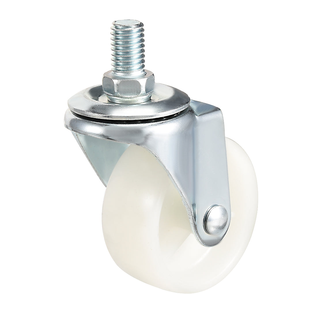 Uxcell Uxcell Swivel Casters 1.5 Inch Nylon 360 Degree M8 x 15mm Threaded Caster Wheels White 44lb Capacity 2 Pcs