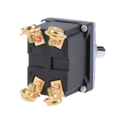 Harfington Uxcell T502A DPST Rocker Toggle Switch Self Locking Heavy-Duty 15A 250V 20A 125V 4P ON/OFF Switch Metal Bat Waterproof Boot Cap Cover 2pcs