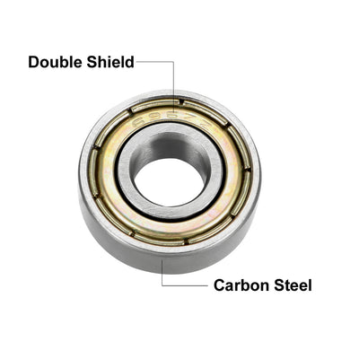 Harfington Uxcell Deep Groove Ball Bearings Metric Double Shielded Carbon Steel Z1
