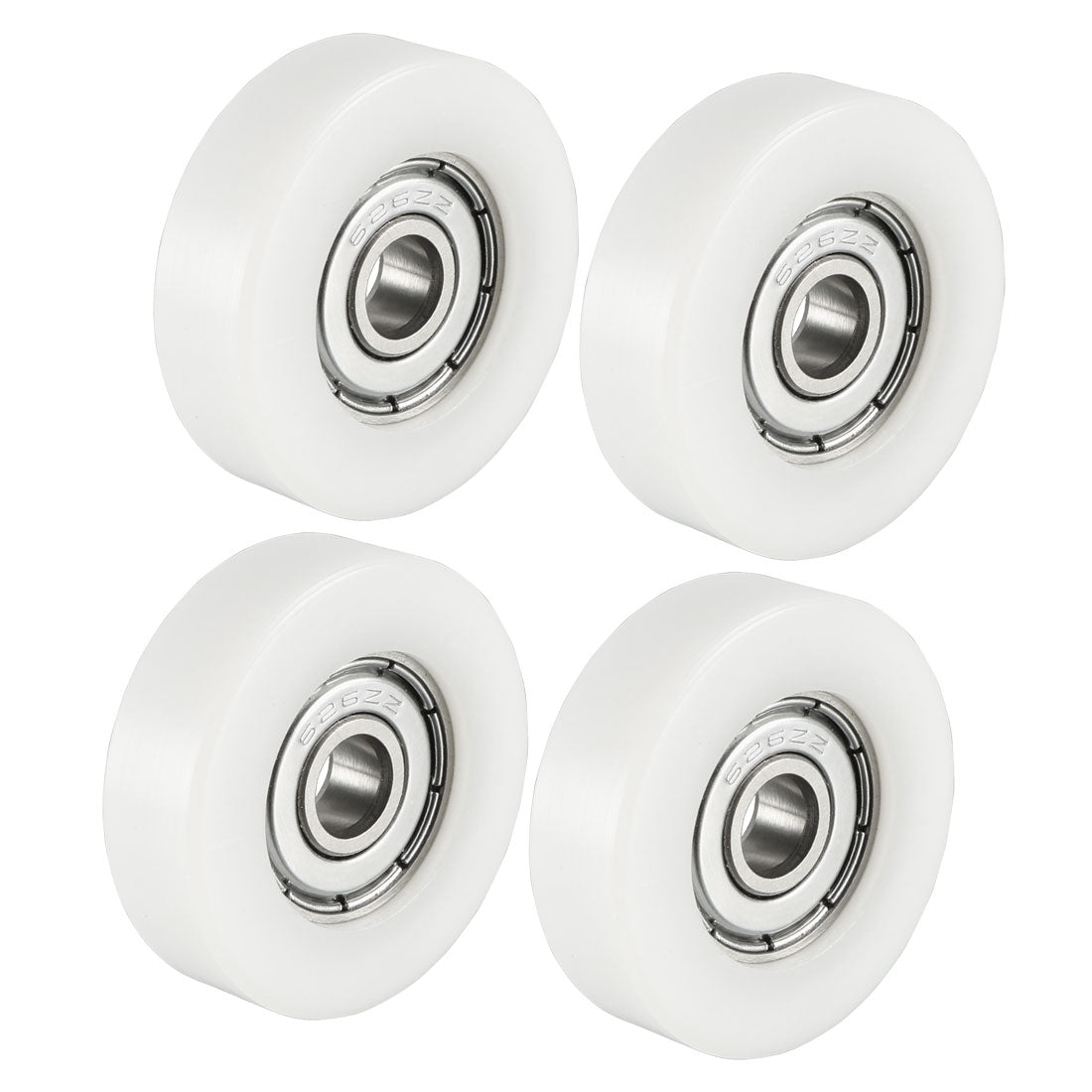 uxcell Uxcell 4pcs 6x30x9mm Roller Idler Bearing Pulley Sliding Conveyor Wheel White