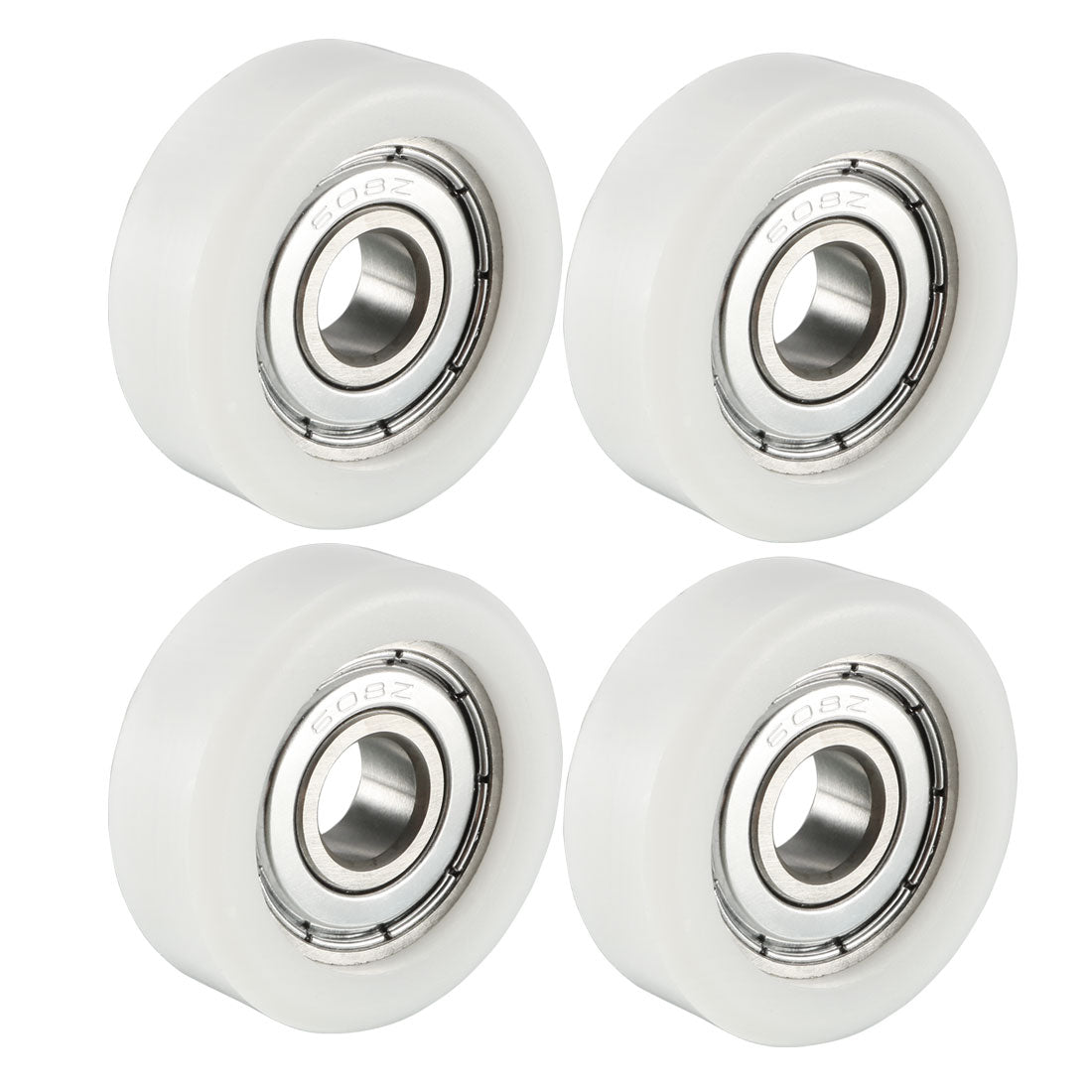 uxcell Uxcell 4pcs 8x32x12mm Roller Idler Bearing Pulley Sliding Conveyor Wheel White