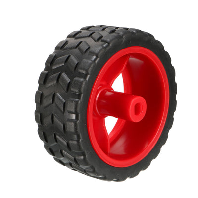 Harfington Uxcell 2pcs 65mm Diameter 27mm Thickness Rubber RC Wheel Red Black