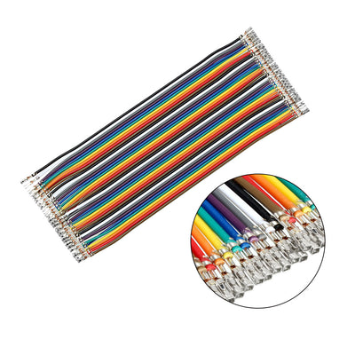 Harfington Uxcell Female to Female 40P Jumper Wire 2.54mm Pitch Ribbon Cable Breadboard DIY 15cm Long