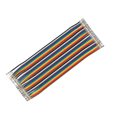 Harfington Uxcell Female to Female 40P Jumper Wire 2.54mm Pitch Ribbon Cable Breadboard DIY 15cm Long