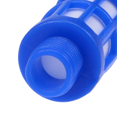 Harfington Uxcell Plastic Pneumatic Muffler Exhaust Air Line Silencer 1/8 PT Blue, 8pcs