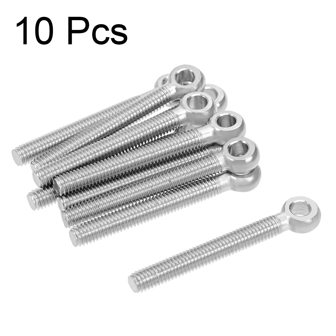 Uxcell Uxcell M6 x 50mm 304 Stainless Steel Machine Shoulder Lift Eye Bolt Rigging 10pcs
