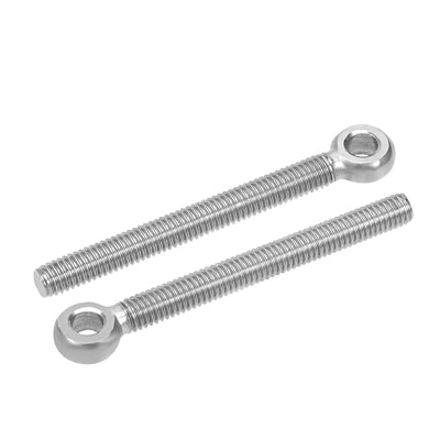 Harfington Uxcell M12 x 70mm 304 Stainless Steel Machine Shoulder Lift Eye Bolt Rigging 5pcs Silver Tone
