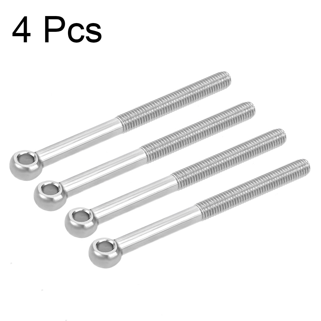 Uxcell Uxcell M12 x 120mm 304 Stainless Steel Machine Shoulder Lift Eye Bolt Rigging 4pcs