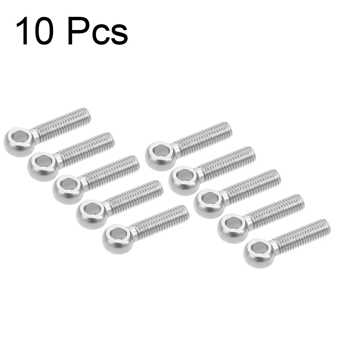 Uxcell Uxcell M6 x 50mm 304 Stainless Steel Machine Shoulder Lift Eye Bolt Rigging 10pcs