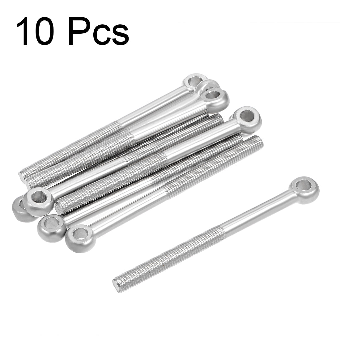 Uxcell Uxcell M10 x 130mm 304 Stainless Steel Machine Shoulder Lift Eye Bolt Rigging 10pcs