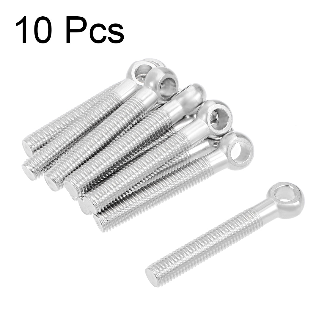 uxcell Uxcell M12 x 80mm 304 Stainless Steel Machine Shoulder Lift Eye Bolt Rigging 10pcs