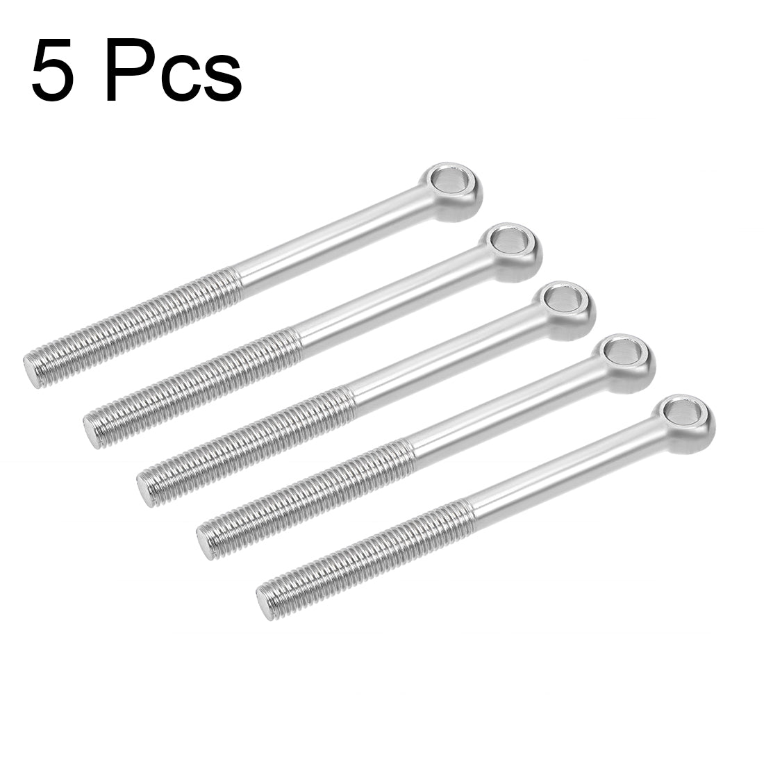 Uxcell Uxcell M12 x 140mm 304 Stainless Steel Machine Shoulder Lift Eye Bolt Rigging 5pcs