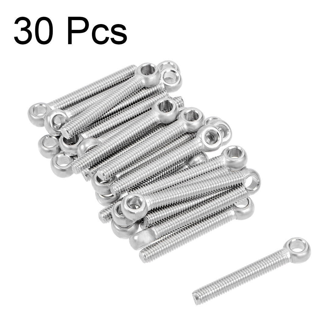 uxcell Uxcell M5 x 35mm 304 Stainless Steel Machine Shoulder Lift Eye Bolt Rigging 30pcs