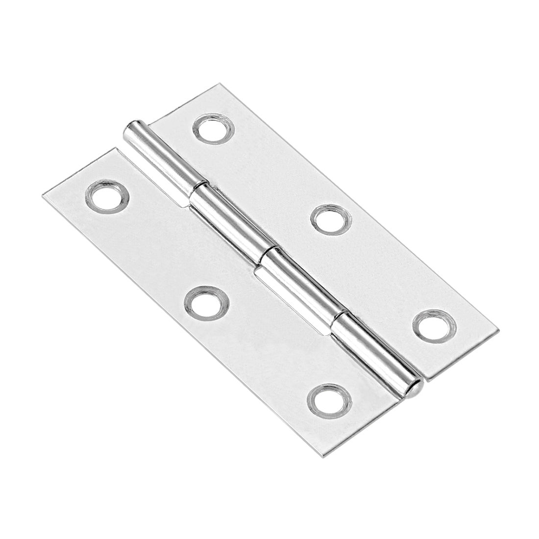 uxcell Uxcell 2.6"  Hinge Silver Door Cabinet Hinges Fittings Brushed Chrome Plain 4pcs