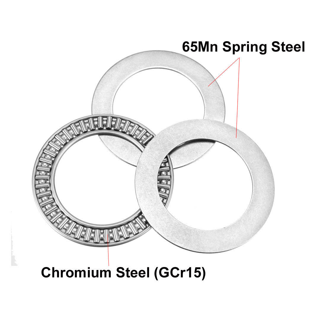 Uxcell AXK3552+2AS Needle Roller Thrust Bearings with Bearing Washers