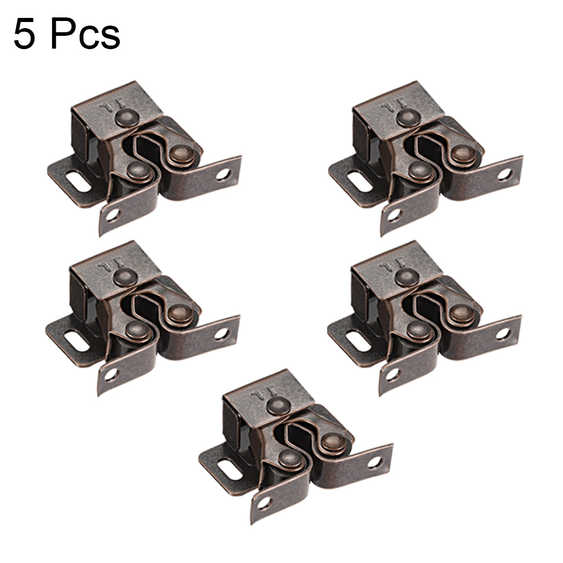 uxcell Uxcell Cabinet Door Double Roller Catch Ball Latch with Prong Copper Tone 5pcs