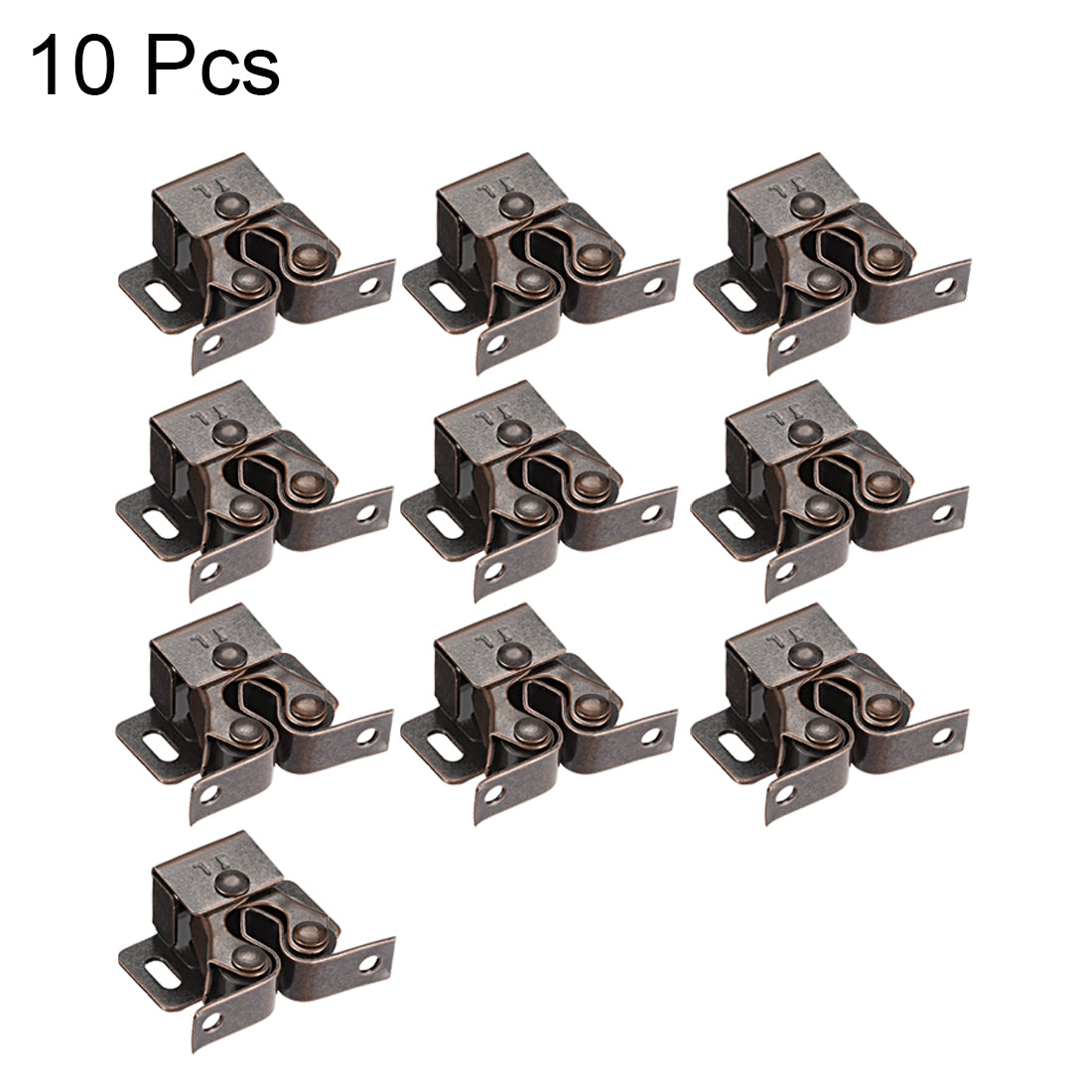 uxcell Uxcell Cabinet Door Double Roller Catch Ball Latch with Prong Coppper Tone 10pcs