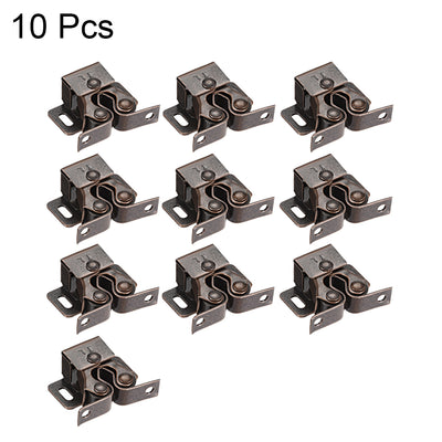 Harfington Uxcell Cabinet Door Double Roller Catch Ball Latch with Prong Coppper Tone 10pcs