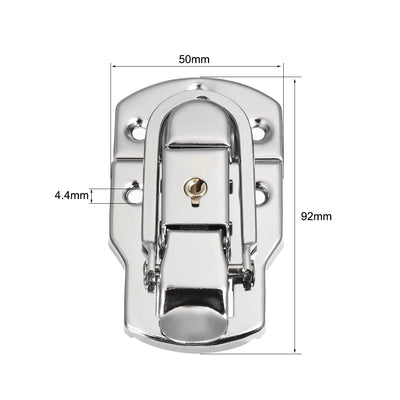 Harfington Uxcell 92mm x 50mm Metal Small Size Suitcase Lock Hasp Catch Latch with Keys 2 Pcs