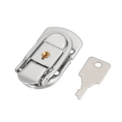 Harfington Uxcell 66mm x 34mm Metal Small Size Suitcase Lock Hasp Catch Latch with Keys 1 Pcs