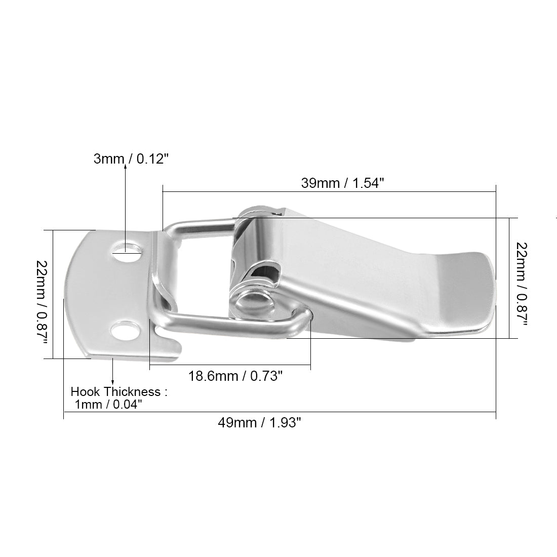 Uxcell 2 pcs 304 Stainless Steel Spring Loaded Toggle Case Box Chest ...