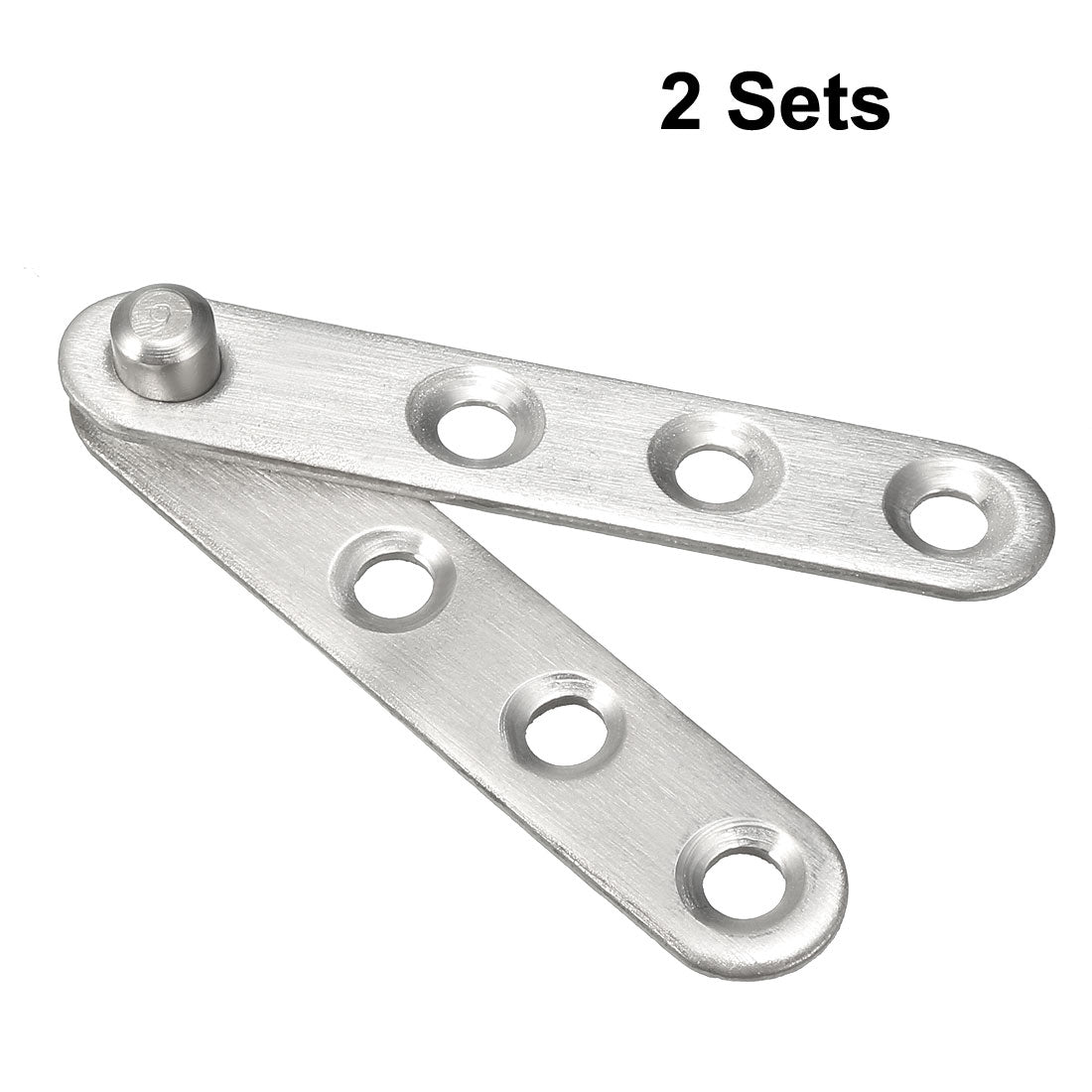 uxcell Uxcell 2 Sets Stainless Steel 360 Degree Rotating Door Pivot Hinge 60mm x 11mm