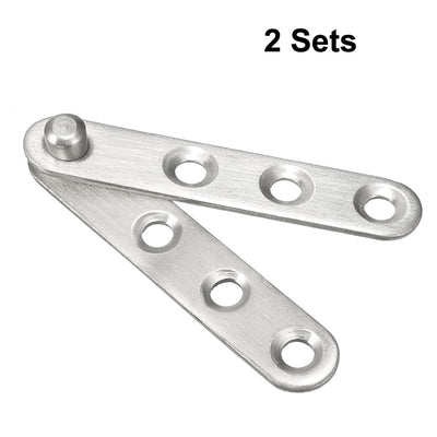 Harfington Uxcell 2 Sets Stainless Steel 360 Degree Rotating Door Pivot Hinge 60mm x 11mm