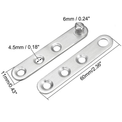 Harfington Uxcell 2 Sets Stainless Steel 360 Degree Rotating Door Pivot Hinge 60mm x 11mm