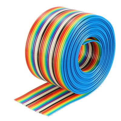 uxcell Uxcell Flat Ribbon Cable 26P Rainbow IDC Wire 1.27mm Pitch 2 Meters Long