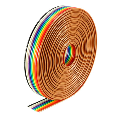 uxcell Uxcell Flat Ribbon Cable 10P Rainbow IDC Wire 1.27mm Pitch 4 Meters Long