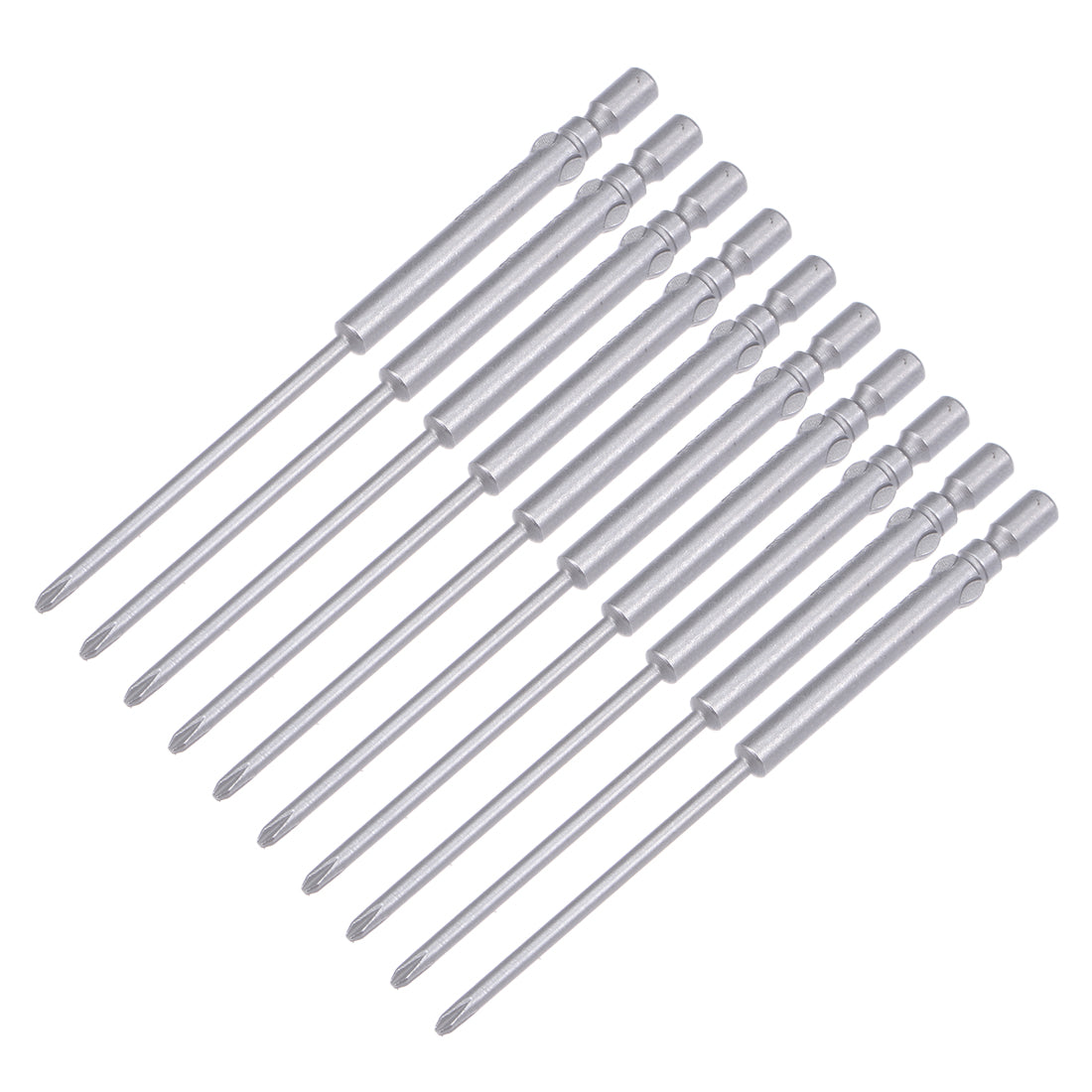 Uxcell Uxcell 10 Pcs 4mm Shank 80mm Length 2mm Phillips PH0 Magnetic S2 Screwdriver Bits