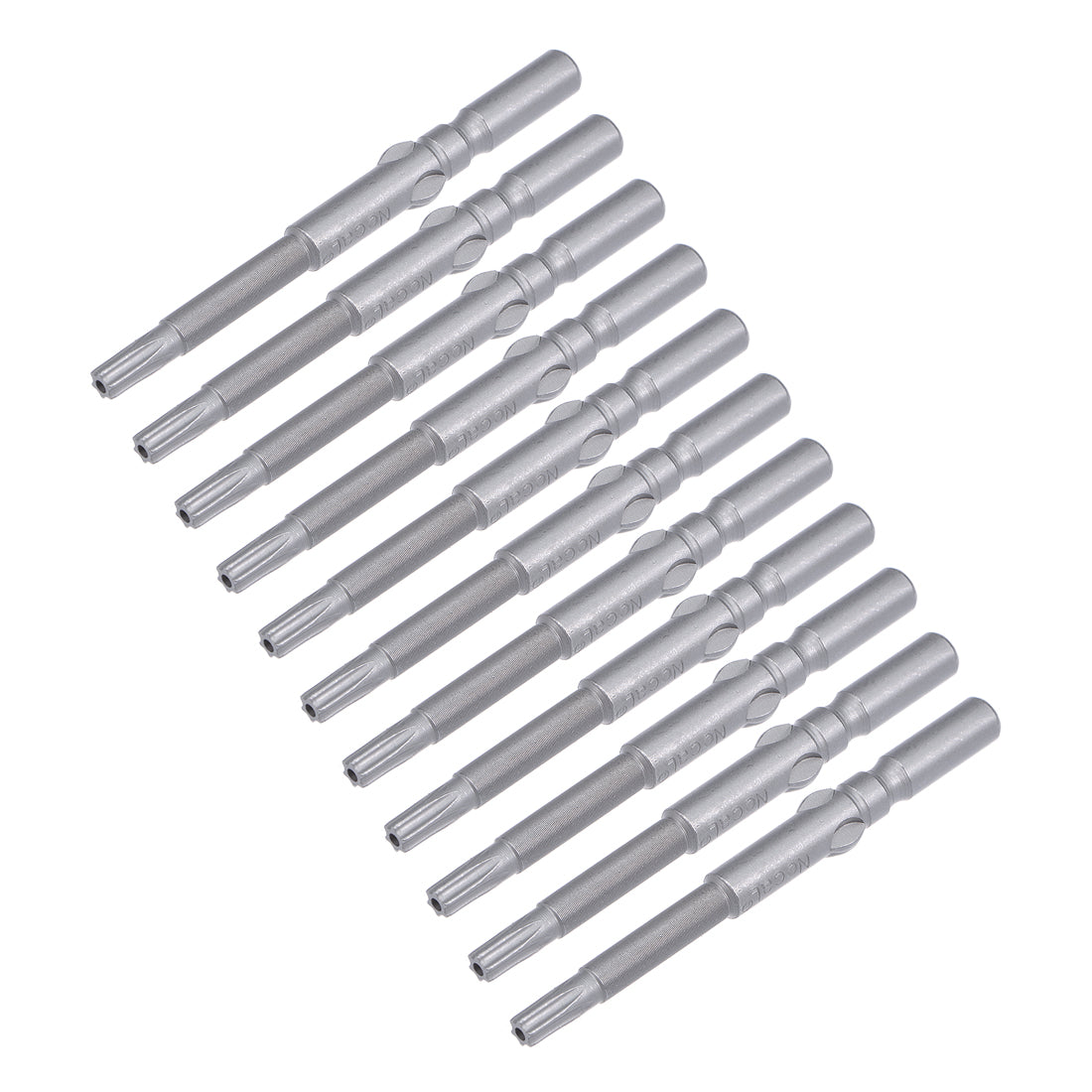 uxcell Uxcell 10Pcs 60mm Long 5mm Dia Round Shank Magnetic Torx Security Screwdriver Bits S2 High Alloy Steel
