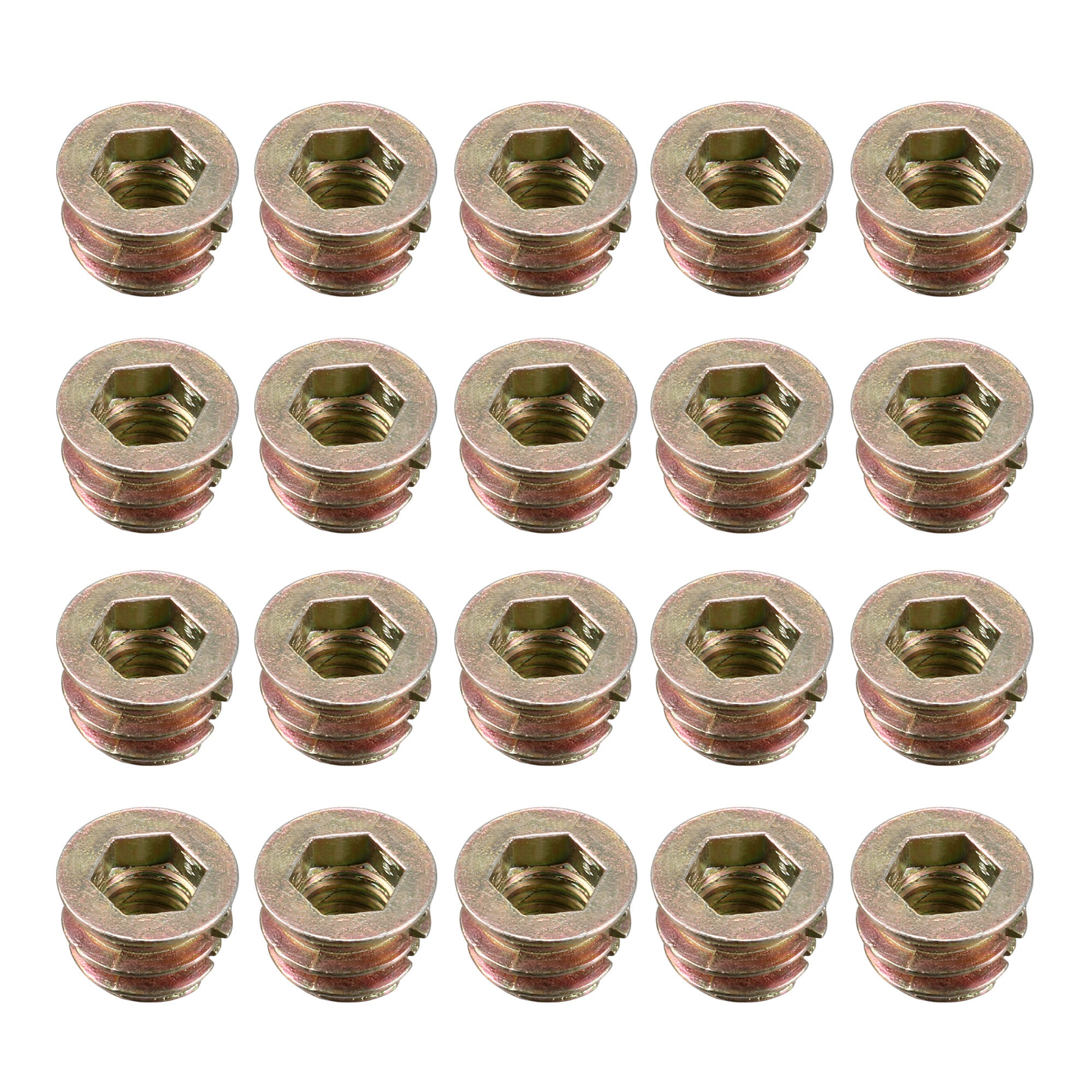 Inside Thread Socket Uxcell Threaded Insert Nuts Zinc Alloy Hex Socket M6 Internal Threads ...